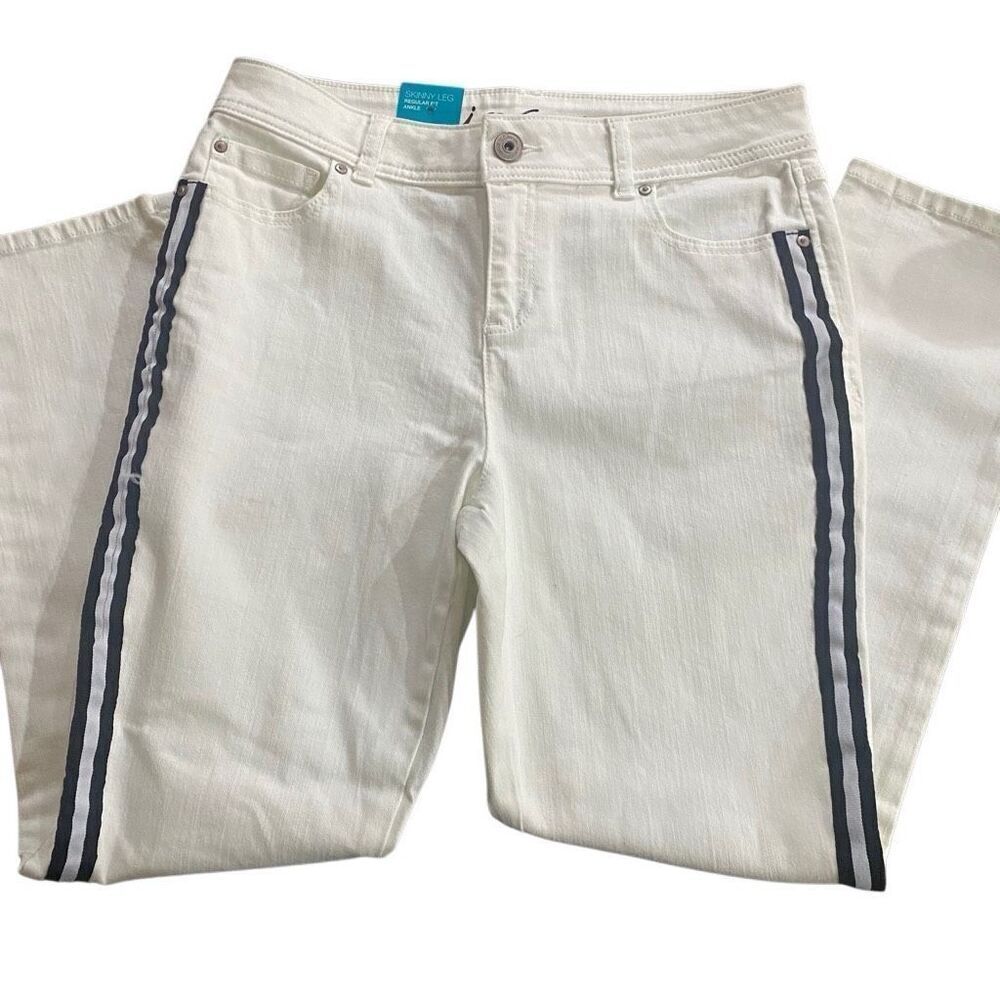 NWT Inc Denim skinny leg regular fit ankle size 10 white jeans